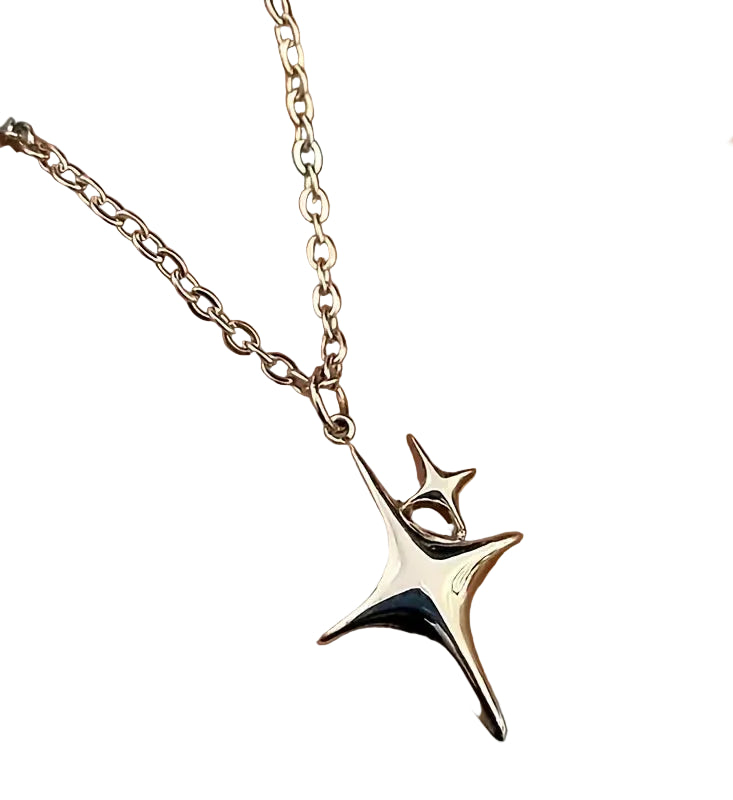Y2K Star Pendant Necklace Celestial Alternative Fashion Statement Jewelry