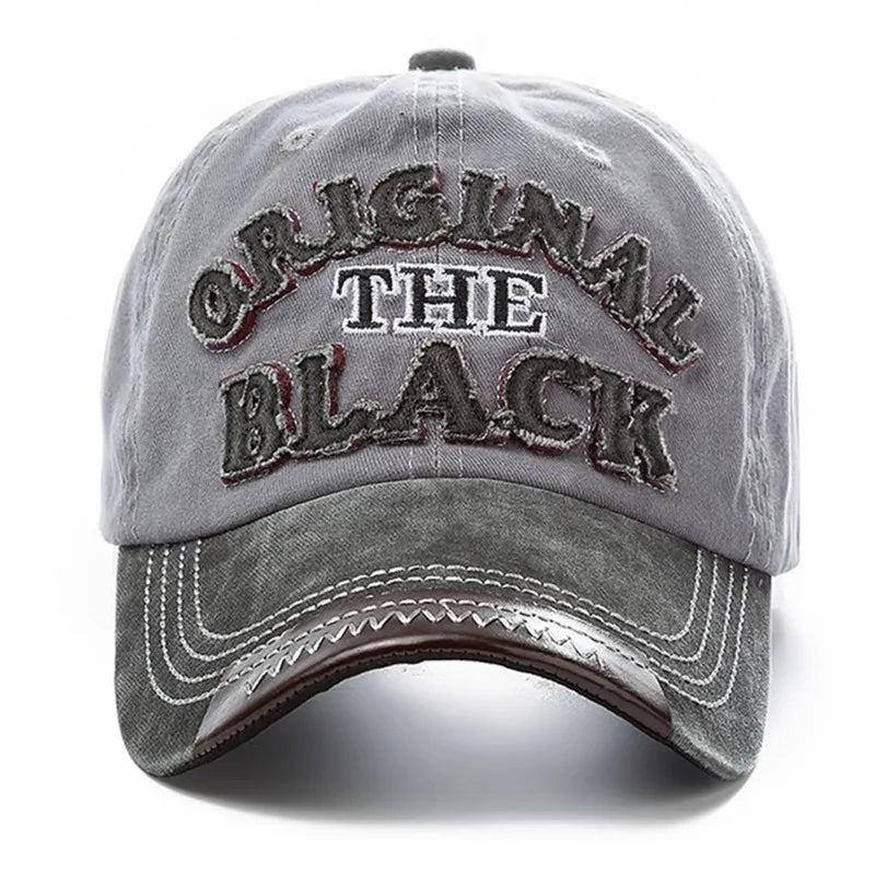 Vintage Washed Baseball Cap Embroidered Typography Curved Brim Casual Streetwear Hat