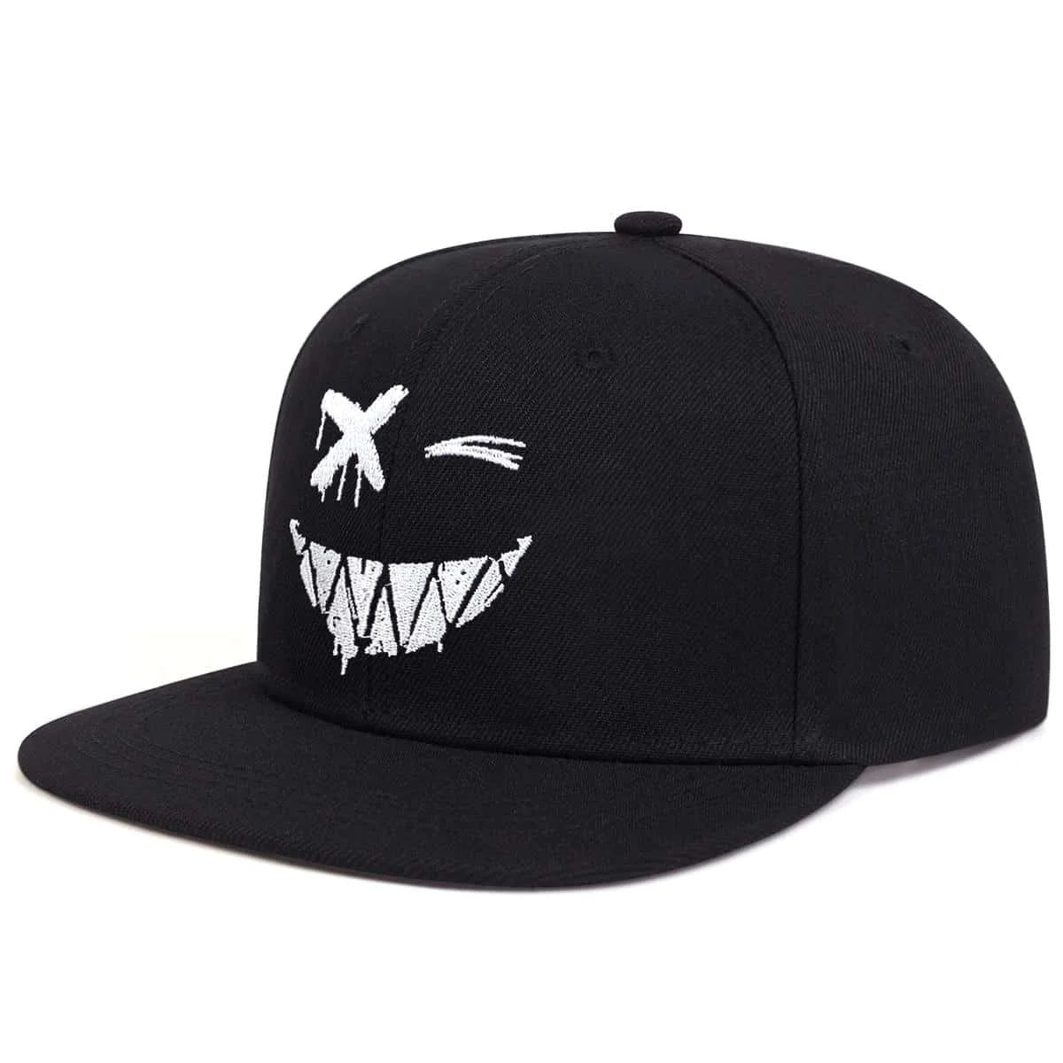 Graphic Embroidered Flat Brim Snapback Cap Adjustable Hip Hop Streetwear Fashion Hat