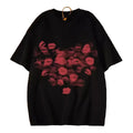 Oversized Lip Print Graphic Cotton T-Shirt with Contemporary Streetwear Styling