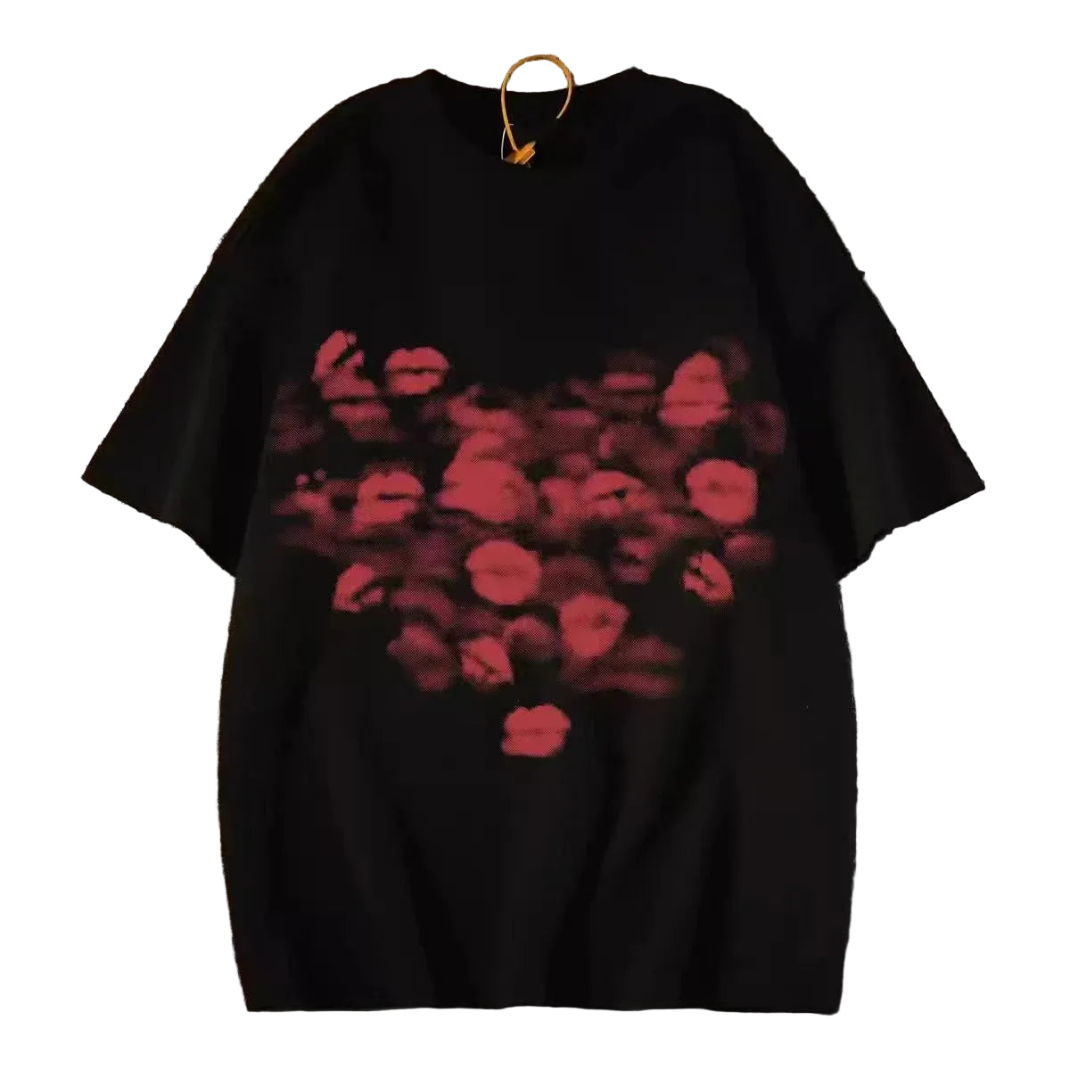 Oversized Lip Print Graphic Cotton T-Shirt with Contemporary Streetwear Styling