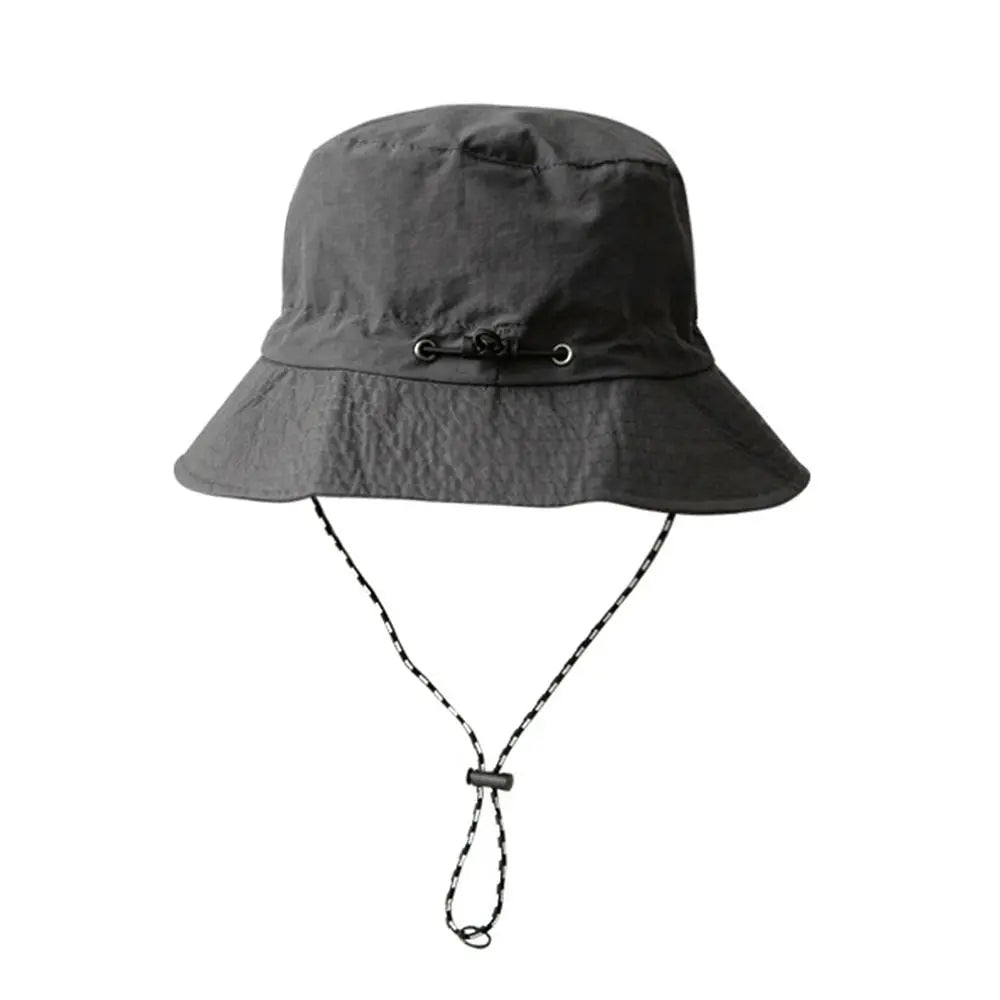 Unisex Waterproof Bucket Hat with Adjustable Chin Cord for Outdoor Travel and Hiking
