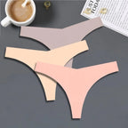 Seamless V-Waist Thong Panties Three-Pack with Smooth Athletic Finish