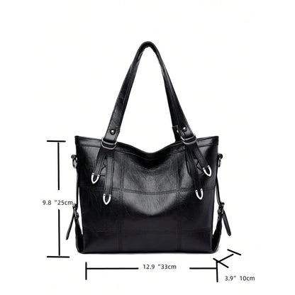 Soft Structured Everyday Tote Shoulder Bag with Double Handle Design