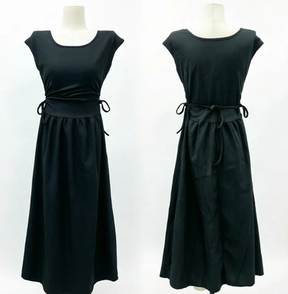 Dark Coquette Corset Maxi Dress with Elegant Gothic Streetwear Styling