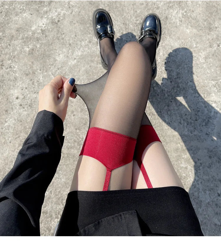 Fishnet Suspender Style Tights with Stretch Mesh Design for Contemporary Fashion Styling