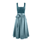 Vintage Inspired Lace Up Bodice Cottagecore Alternative Midi Dress