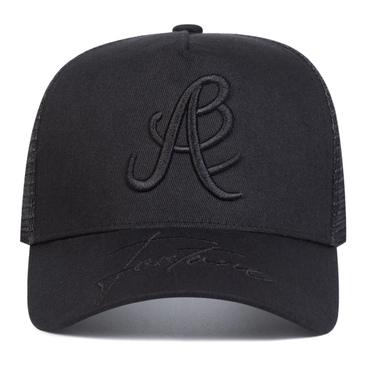 Embroidered Mesh Baseball Cap Adjustable Curved Brim Casual Streetwear Trucker Style Hat