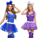 Themed Fishnet Bodice and Tulle Tutu Role-Play Costume Set