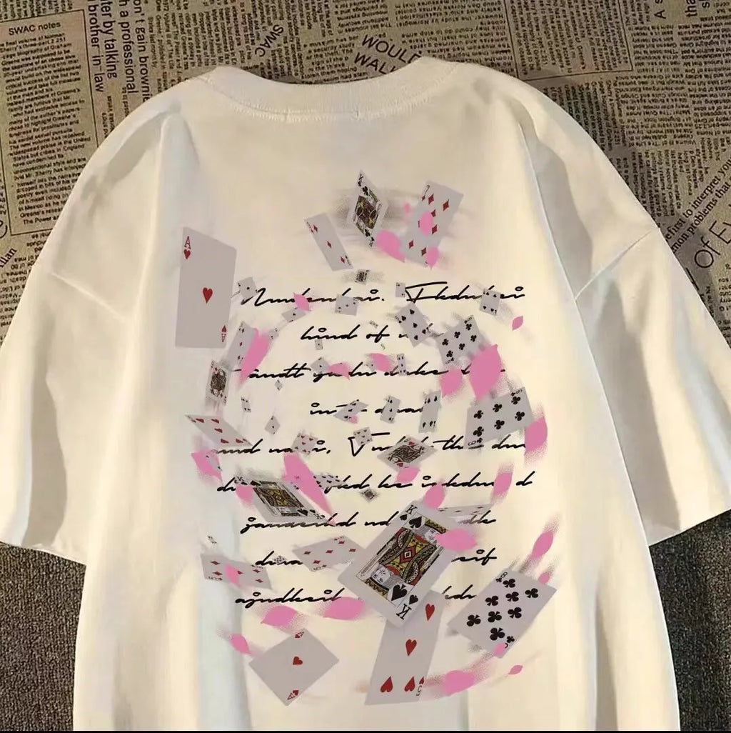 Oversized Geometric Graphic Cotton T-Shirt with Abstract Streetwear Artwork Design