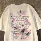 Oversized Geometric Graphic Cotton T-Shirt with Abstract Streetwear Artwork Design