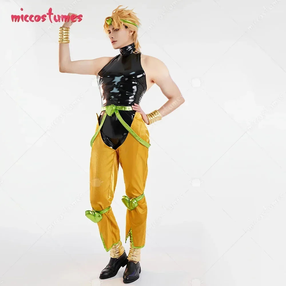 Unisex Coordinated Costume Set with Jacket Trousers Bracers and Contemporary Layered Design