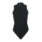High Neck Sleeveless Bodycon Bodysuit for Gothic and Alternative Streetwear