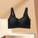 Seamless Wire-Free Plunge Bra with Side-Smoothing Support and Textured Cups