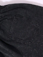Men's Vintage Washed Cotton Shorts with Typography Graphic and Drawstring Relaxed Streetwear Fit