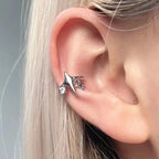 Celestial Four Point Star Ear Cuff for Gothic Y2K Alternative Styling