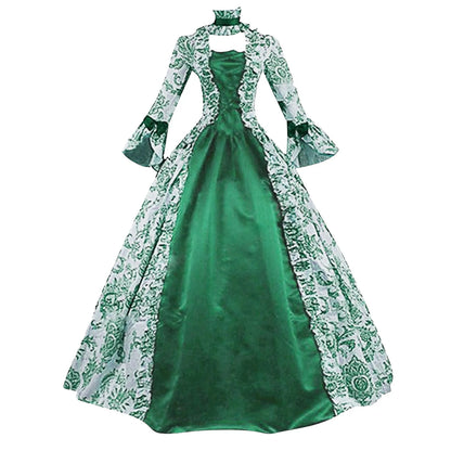 Ornate Vintage Gothic Court-Inspired Formal Ball Gown Dress