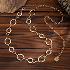 Retro Oval Link Waist Chain for Punk Grunge and Alternative Styling
