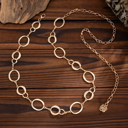 Retro Oval Link Waist Chain for Punk Grunge and Alternative Styling