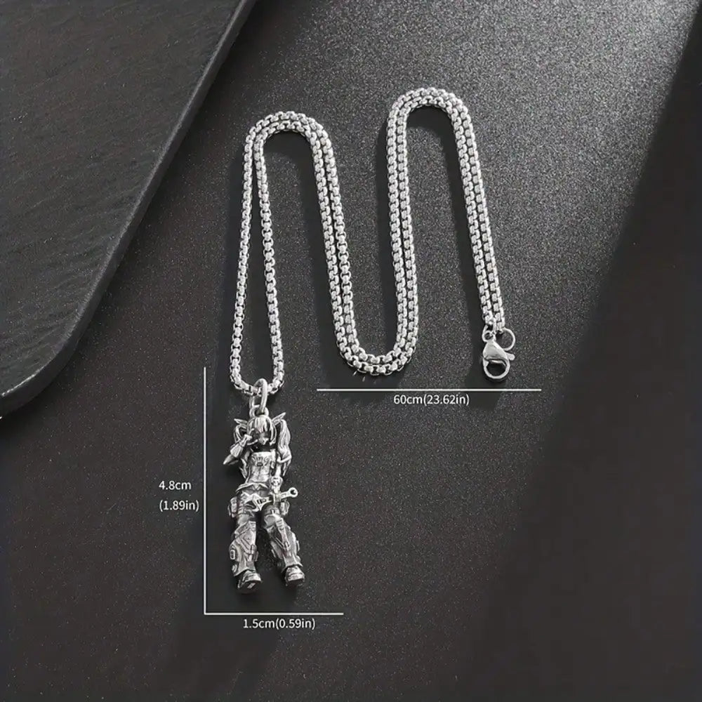 Gothic Figure Pendant Necklace with Dark Fantasy Alternative Statement Styling