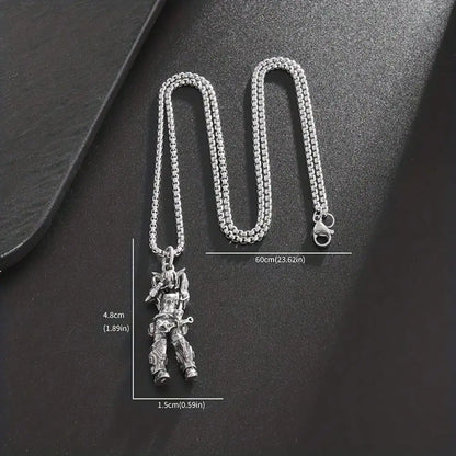 Gothic Figure Pendant Necklace with Dark Fantasy Alternative Statement Styling