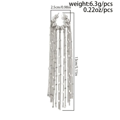 Minimalist Chain Tassel Clip On Earrings for Alternative Statement Styling