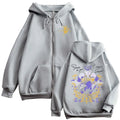 Anime Manga Streetwear Graphic Zip Hoodie With Oversized Urban Aesthetic