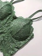 Four-Piece Floral Lace Wire-Free Bralette and Scalloped Panty Collection