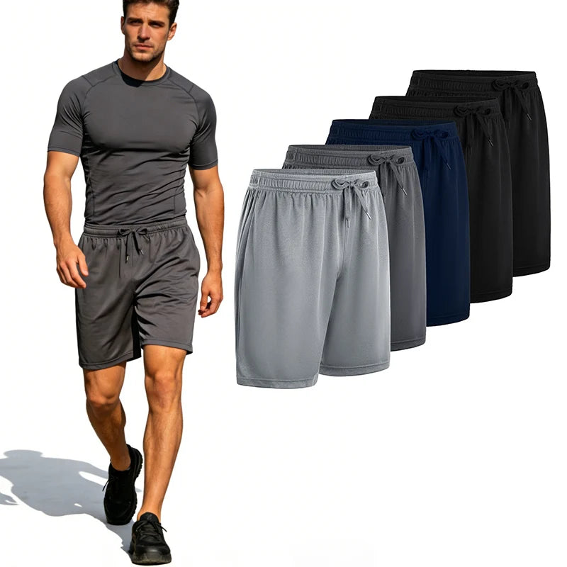 Men's Athletic Drawstring Shorts with Breathable Fabric and Everyday Casual Comfort