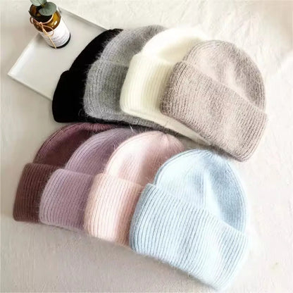 Soft Knit Slouchy Winter Beanie with Plush Trim for Casual Everyday Streetwear Fashion Style