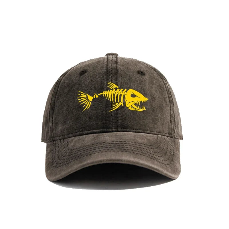 Unisex Vintage Washed Baseball Cap with Graphic Embroidery for Casual Outdoor Streetwear Style