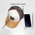 Patchwork Mesh Trucker Cap Adjustable Curved Brim Casual Outdoor Streetwear Hat