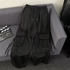 High Waist Relaxed Cargo Jogger Pants with Utility Pocket Streetwear Casual Loose Fit