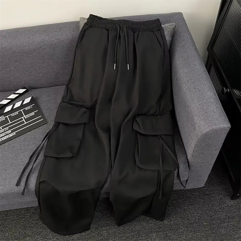High Waist Relaxed Cargo Jogger Pants with Utility Pocket Streetwear Casual Loose Fit