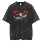 Shadow Warrior Anime Graphic Oversized Washed Cotton Streetwear Casual T-Shirt