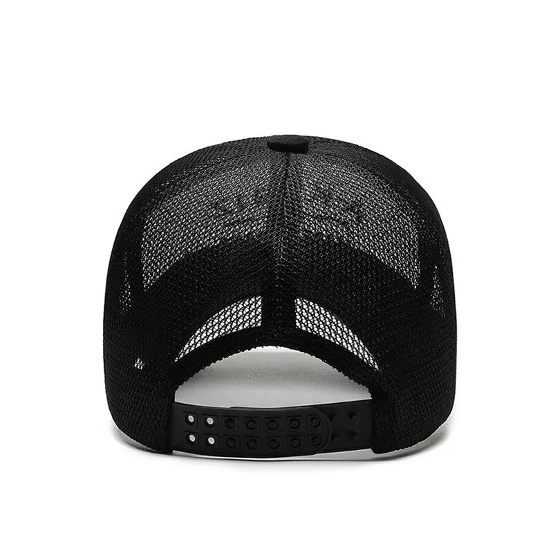 Unisex Breathable Mesh Baseball Cap with Embroidered Detail for Casual Outdoor Everyday Style