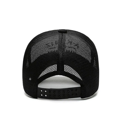 Unisex Breathable Mesh Baseball Cap with Embroidered Detail for Casual Outdoor Everyday Style