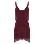 Fringe Tassel Sleeveless Mini Dress with Statement Textured Silhouette