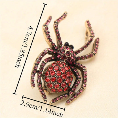 Vintage Gothic Spider Brooch Pin with Ornate Statement Insect Silhouette Design