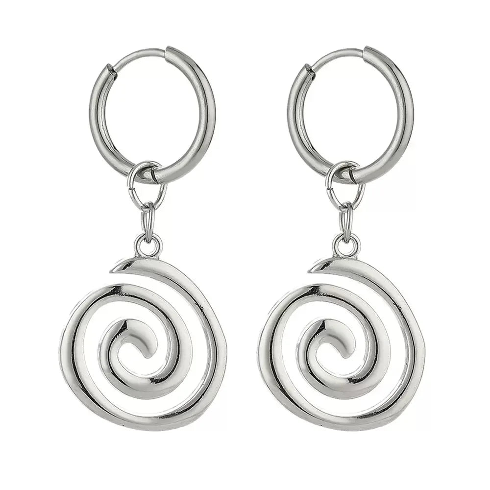 Spiral Drop Earrings for Gothic Grunge and Alternative Fashion Styling