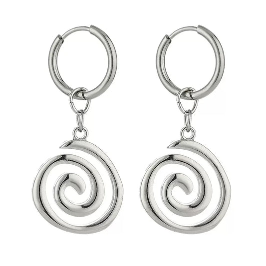 Spiral Drop Earrings for Gothic Grunge and Alternative Fashion Styling