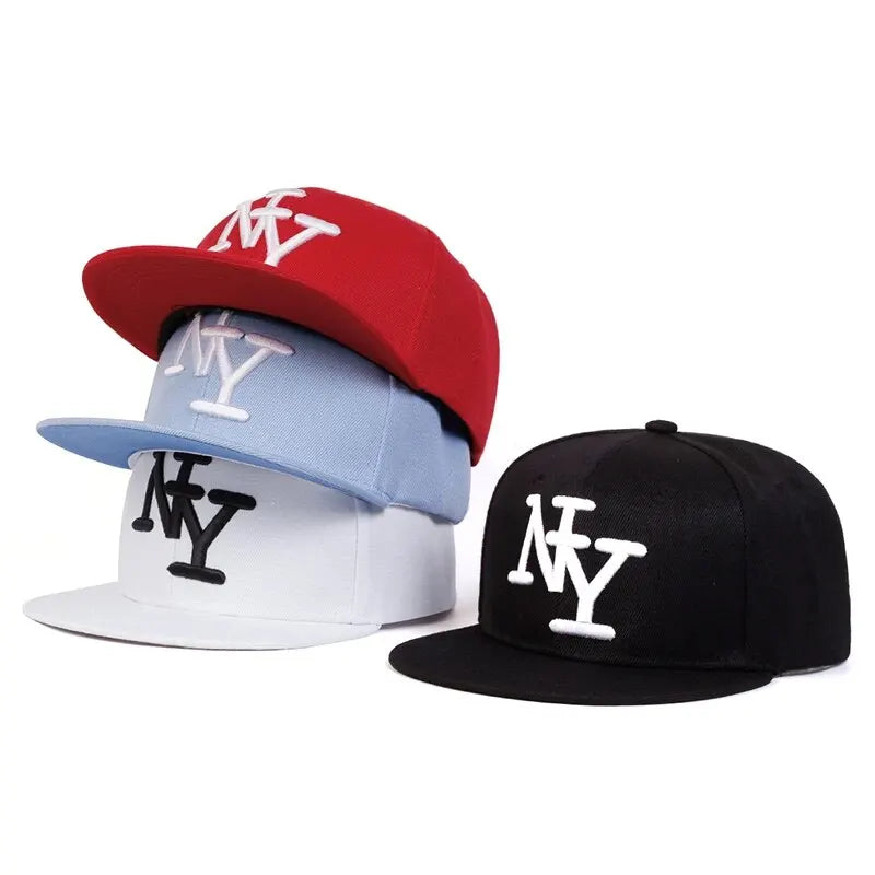 Embroidered Flat Brim Snapback Cap Adjustable Hip Hop Streetwear Baseball Hat