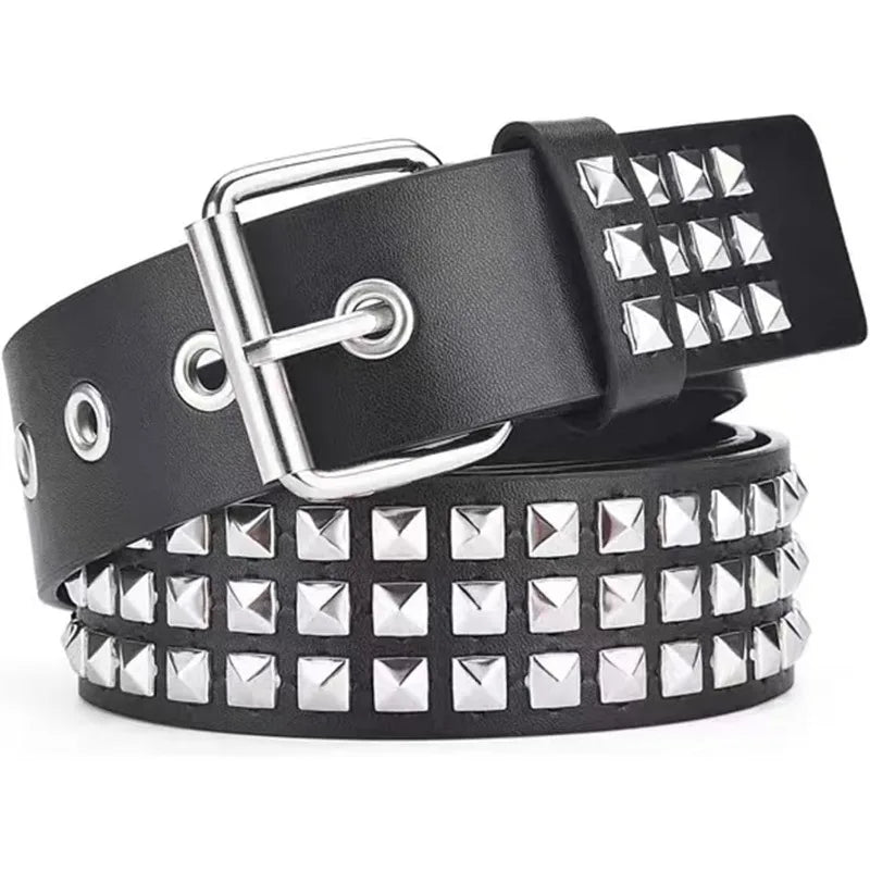 Double Row Pyramid Stud Waist Belt for Punk Gothic Alternative Style
