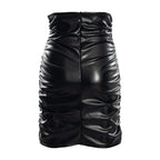 High Waist Faux Leather Mini Skirt Slim Fit Alternative Fashion Bottom