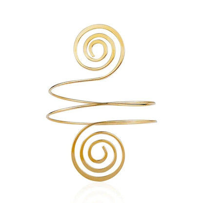 Minimalist Spiral Arm Cuff Bracelet for Y2K Gothic Statement Styling