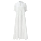 Crochet Texture Tiered Maxi Dress with Relaxed Vacation Silhouette