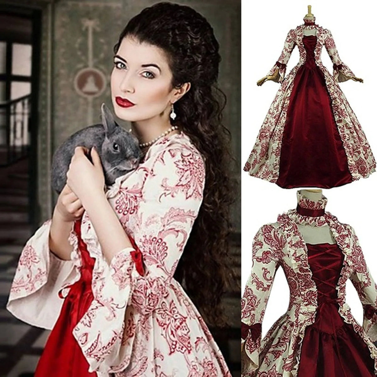 Victorian Royal Gothic Gown with Elegant Vintage Alternative Fashion Style - BigCat Streetwear
