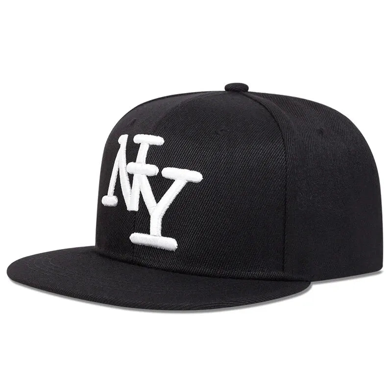 Embroidered Flat Brim Snapback Cap Adjustable Hip Hop Streetwear Baseball Hat