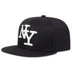 Embroidered Flat Brim Snapback Cap Adjustable Hip Hop Streetwear Baseball Hat