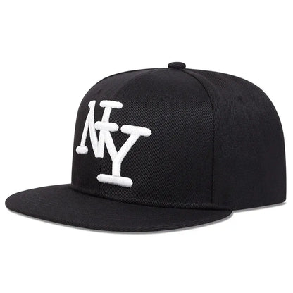 Embroidered Flat Brim Snapback Cap Adjustable Hip Hop Streetwear Baseball Hat